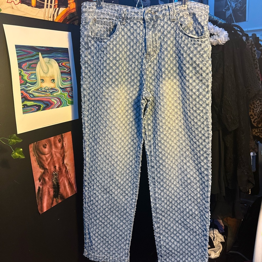 JADED LONDON LIGHT BLUE DISTRESSED JEANS